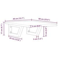 Badkamer wandschap staal en massief eikenhout - thumbnail