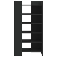 Schoenenkast 52x37,5x100 cm bewerkt hout zwart - thumbnail