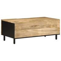 Salontafel 100x54x40 cm massief ruw mangohout zwart - thumbnail
