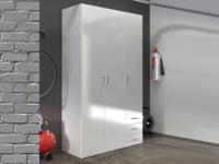 Kast SPACIO 3 deuren 3 lades wit/glanzend wit - thumbnail