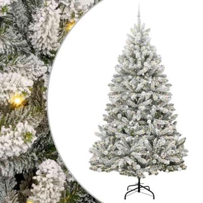 Kunstkerstboom met 300 LED Groen en Wit 270 cm PVC en Metaal