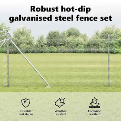 VidaXL Afrasteringspaal zilver 10 x 1,4 m (25 x 25 mm gaas) staal VidaXL Afrasteringspaal zilver 10 x 1,4 m (25 x 25 mm gaas) staal