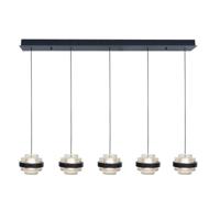 Highlight HanglampDynasty zwart recht 5-lichts met helder glas - H5507.20 - thumbnail