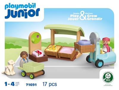 Playmobil® Junior 71691 biologische marktkraam & heftruck - thumbnail