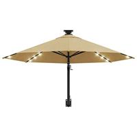 Wandparasol met LED's 300 cm taupe - thumbnail