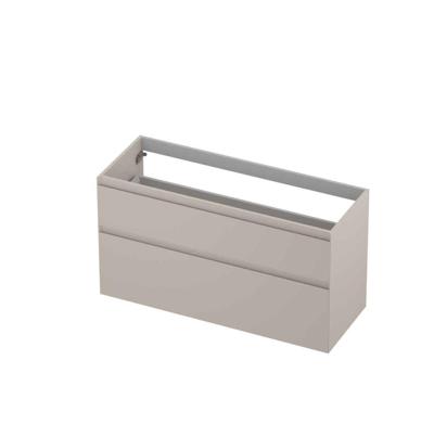 INK - Onderkast 2 Laden Greeploos Gelakt 45gr A-symmetrisch - 1200x450x650 Mm - Mat Kasjmier Grijs