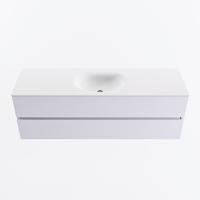 MONDIAZ VICA 150cm badmeubel onderkast Cale 2 lades. Wastafel MOON midden zonder kraangat, kleur Talc. - thumbnail