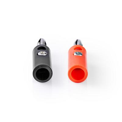 Nedis cagb26900va banaanstekkerset banaanstekker, male - 4 stuks zwart/rood