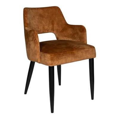 PTMD Eetkamerstoel 'Jip' met armleuning, Velvet, kleur Bruin PTMD Eetkamerstoel 'Jip' met armleuning, Velvet, kleur Bruin