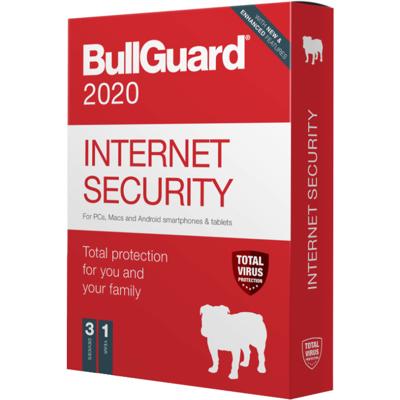 Bullguard Internet Security 2020 3U Win jaarlicentie, 3 licenties Windows beveiligingssoftware