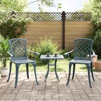 Tuinstoelen 2 st gietaluminium groen - thumbnail