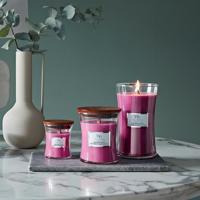 WoodWick Geurkaars Mini Wild Berry & Beets - 8 cm / ø 7 cm - Geurkaars in Glas - Houten Lont - thumbnail