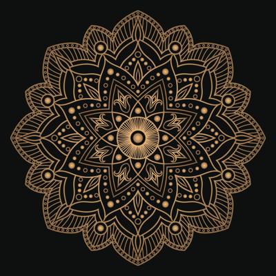 Schilderij - Mandala, bruin , 3 maten , Wanddecoratie