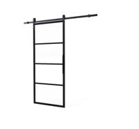 Intersteel DIY schuifdeur Cubo incl. transparant glas 2150mm + zwart ophangsysteem Basic - thumbnail