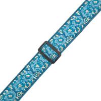 Levys Leathers M8AS-BLU geweven gitaarband met print - blauw - thumbnail