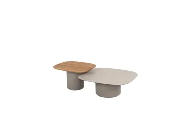 Koffietafel Demi Bruin Grijs 4SO Set 2 stuks Tafel Buiten Tuintafel Salontafel Loungetafel 4 Seasons