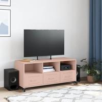 Tv-meubel 100,5x39x43,5 cm staal roze - thumbnail