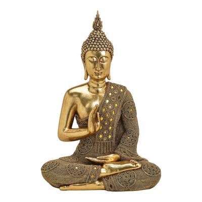 Buddha van poly goud (B/H/D) 34x49x22cm