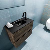 MONDIAZ ADA 60cm toiletmeubel dark brown. LEX wastafel urban midden 1 kraangat - thumbnail