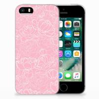 Apple iPhone SE | 5S | TPU Case | White Flowers - thumbnail