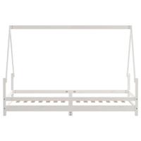 Kinderbedframe 90x200 cm massief grenenhout wit - thumbnail