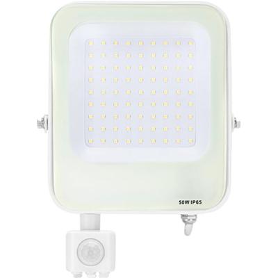 LED Bouwlamp 50W met Bewegingssensor - IP65 Waterdicht - 6500K Helder Wit