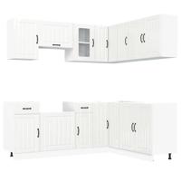 11-delige Keukenkastenset Lucca bewerkt hout glanzend wit - thumbnail