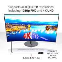 club3D HDMI Aansluitkabel HDMI-A-stekker, HDMI-A-stekker 2.00 m Zwart CAC-1360 4K UHD, Vlambestendig HDMI-kabel - thumbnail