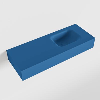 MONDIAZ LEX Jeans vrijhangende solid surface wastafel 80cm. Positie wasbak rechts MONDIAZ LEX Jeans vrijhangende solid surface wastafel 80cm. Positie wasbak rechts