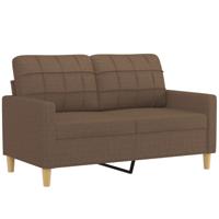 2-delige Loungeset met kussens stof bruin - thumbnail