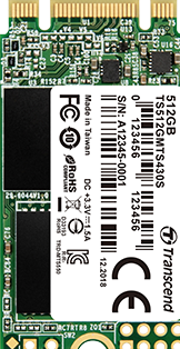 Transcend TS512GMTS430S SATA M.2 SSD 2242 harde schijf 512 GB M.2 SATA 6 Gb/s