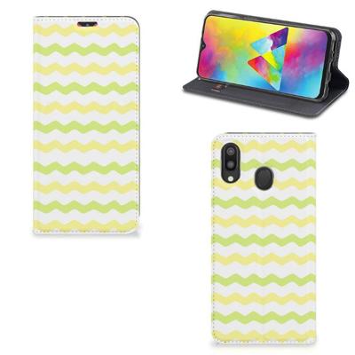 Samsung Galaxy M20 | Hoesje met Magneet | Waves Yellow