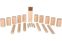 Goki houten viking spel kubb in katoenen zak - thumbnail