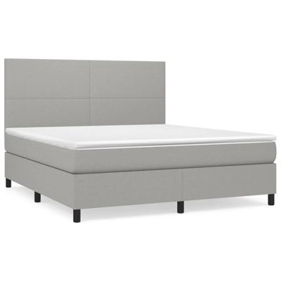 Boxspring met matras stof lichtgrijs 180x200 cm