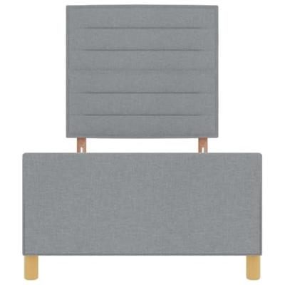 Bedframe met hoofdeinde Lichtgrijs 90 x 190 cm Stof