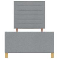 Bedframe met hoofdeinde Lichtgrijs 90 x 190 cm Stof - thumbnail