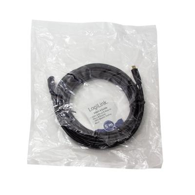 LogiLink CU0125 USB-kabel USB 2.0 USB-micro-B stekker, USB-micro-B bus 5.00 m Zwart