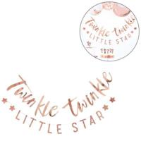 Ginger Ray letterslinger twinkle twinkle rosé goudkleurig 3 m | 10 stuks - thumbnail