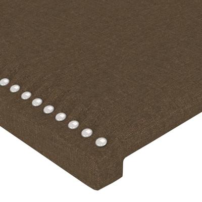Hoofdbord LED 90x5x118/128 cm stof donkerbruin - thumbnail