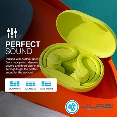 JLab Go Air Sport Hoofdtelefoon Bluetooth, True Wireless oordopjes, bluetooth draadloze koptelefoon - Running Oortelefoon, IP55 Zweetbestendig, 32+ Uur Speeltijd - In Ear Hoofdtelefoon, Geel