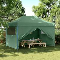 VidaXL Partytent inklapbaar pop-up met 4 zijwanden groen - thumbnail