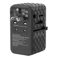Verbatim GaN universele reisadapter UTA‑06 100 W, stekkeradapter met 2 USB‑A en 2 USB-C poorten, snellader voor laptop, mobiele telefoon, camera en co, reisstekker wereldwijd inzetbaar, 100-250 V - thumbnail