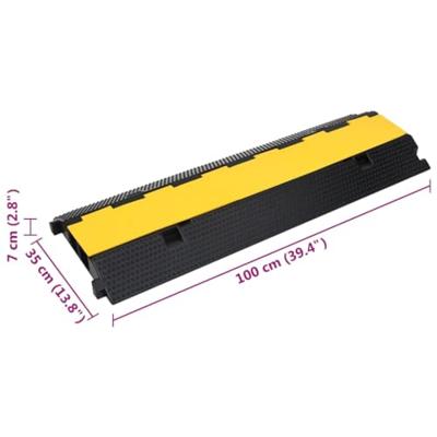 VidaXL Kabelbeschermer drempel met 2 tunnels 100 cm rubber
