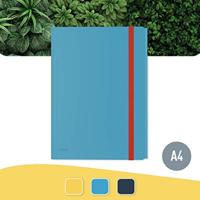 Leitz Cosy elastomap met 3 kleppen, met opbergvak met drukknoppsluiting, uit PP, ft A4, blauw - thumbnail
