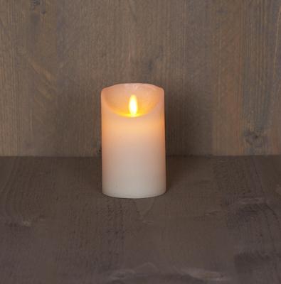 LED Rustiek stompkaars ivoor 7,5x12,5cm