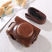 Full Body camera PU lederen draagtas met riem voor Canon G9X/G9X II (koffie) - thumbnail