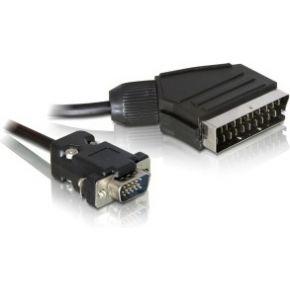 Delock SCART / VGA Video Aansluitkabel [1x SCART-stekker - 1x VGA-stekker] 2 m Zwart