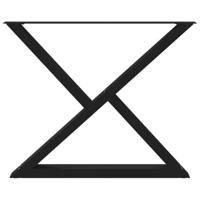 Eettafelpoten 2 st 90x(72-73,3) cm staal zwart - thumbnail