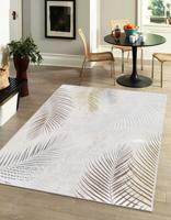 Laagpolig Palmbladeren Vloerkleed Crème -160 x 230 cm - thumbnail