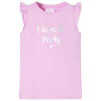 VidaXL Kindershirt met ruches aan de mouwen 104 lila - thumbnail
